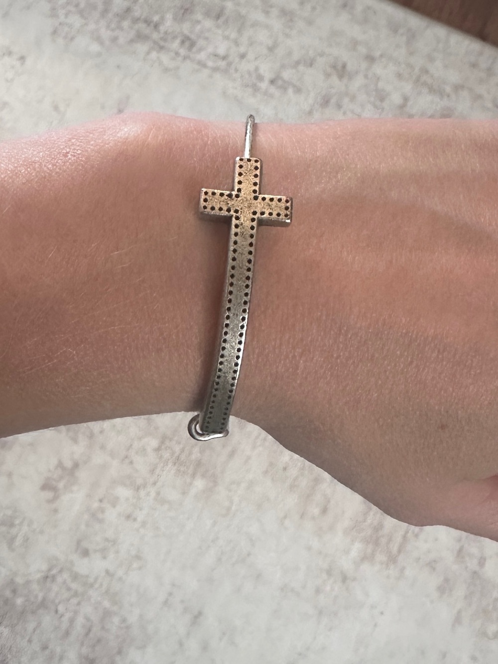 Alex and Ani Silver Cross Bracelet - Picture 2 of 8